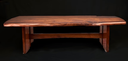 Redwood Legacy Table — single ancient redwood slab, 9.5 feet, natural edge, available for acquisition — Golden Gate Grove