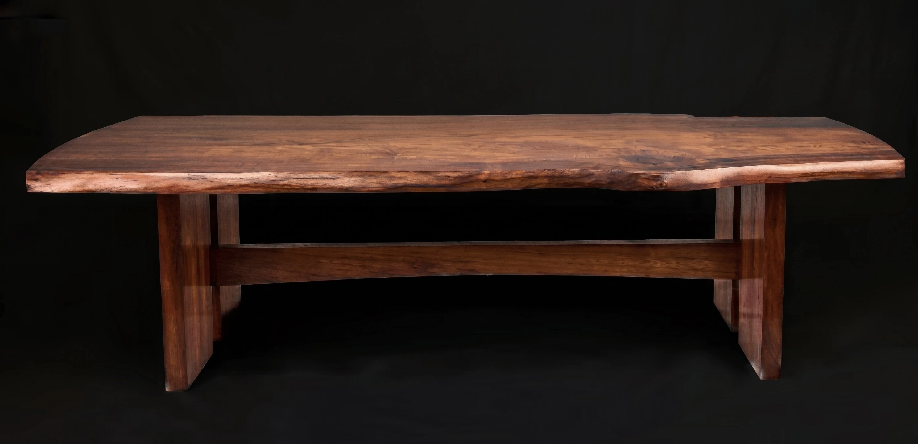 Redwood Legacy Table — single ancient redwood slab, 9.5 feet, natural edge, available for acquisition — Golden Gate Grove